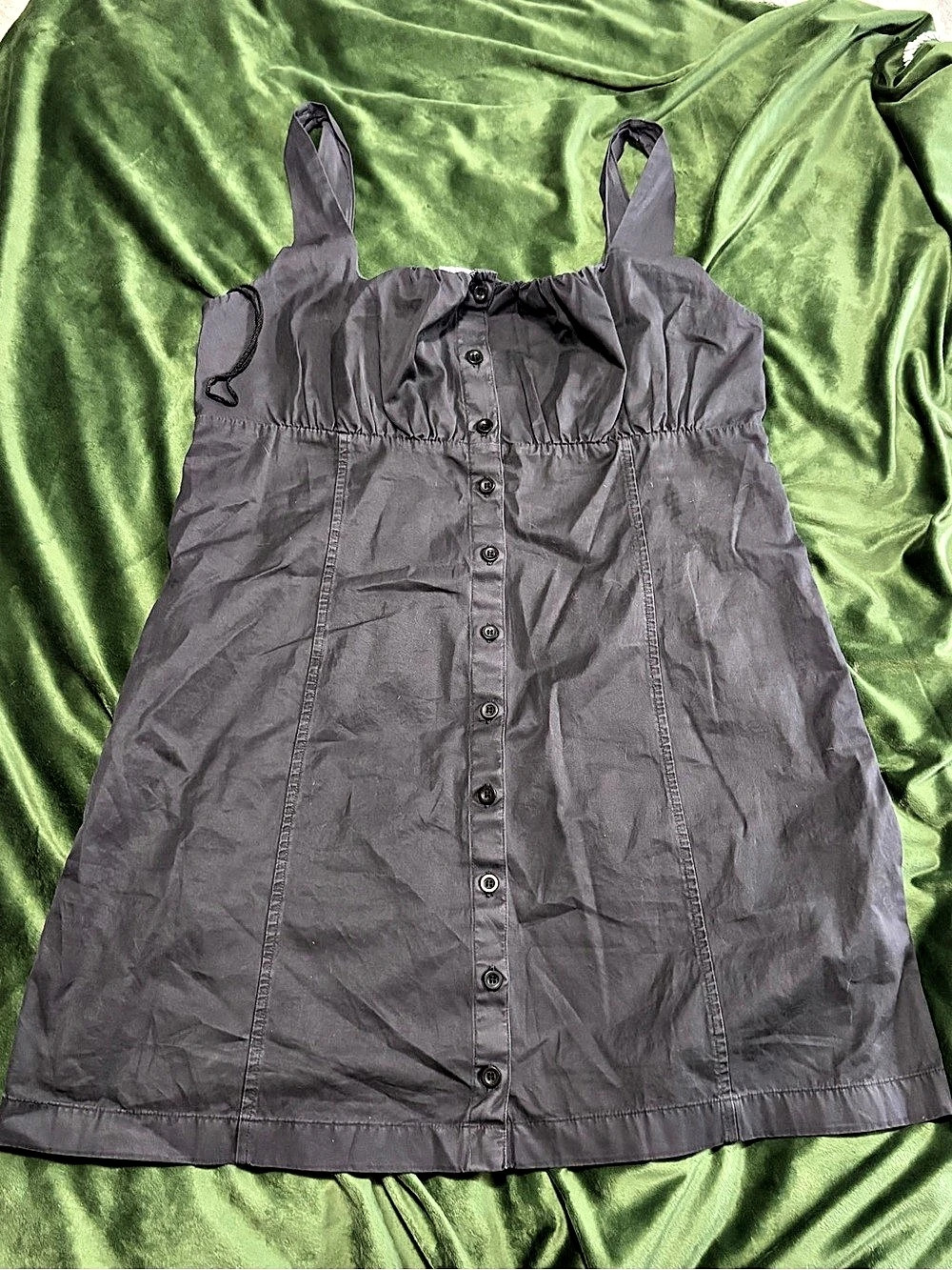 GAP Gray Button Front Mini Dress